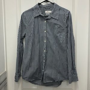 Vineyard Vines Navy Blue & White Gingham Button Down Shirt - Classic Fit - Sz 6